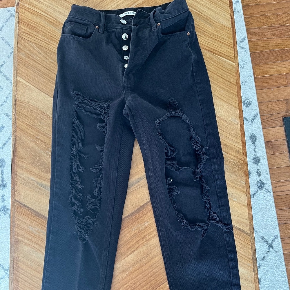 Pac Sun Black Ultra High Waisted Slim Fit Jeans